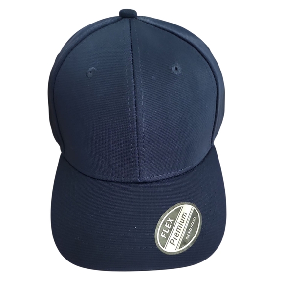 Men's Flex Fit Athletic Premium Navy Blue Cap - Picture 1 of 6
